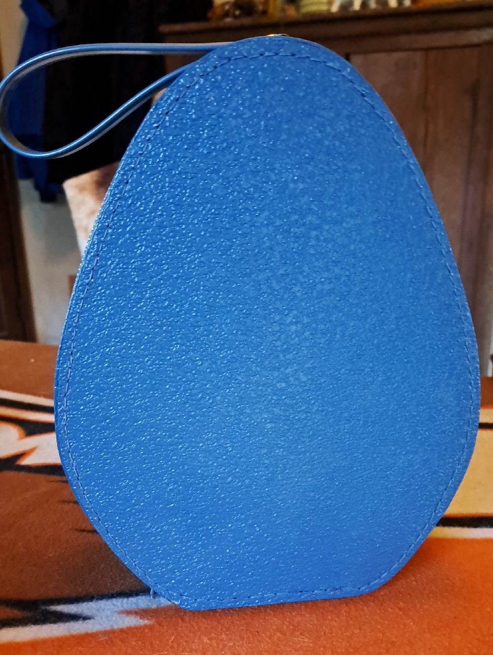 Vintage Blue Vinyl Carry Bag
